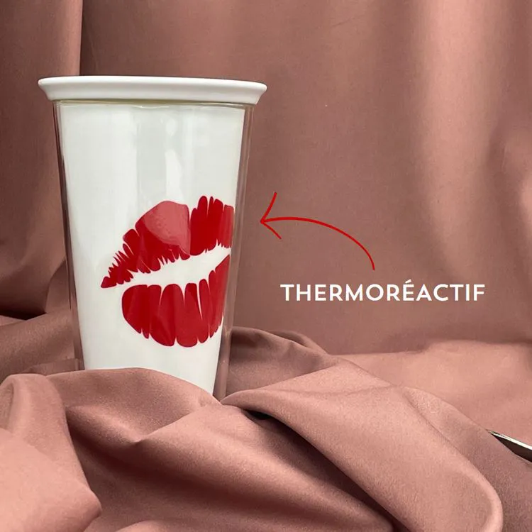 Mug HOT KISS 350ml couvercle silicone