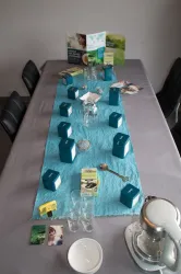 CHEMIN DE TABLE BLEU CIEL